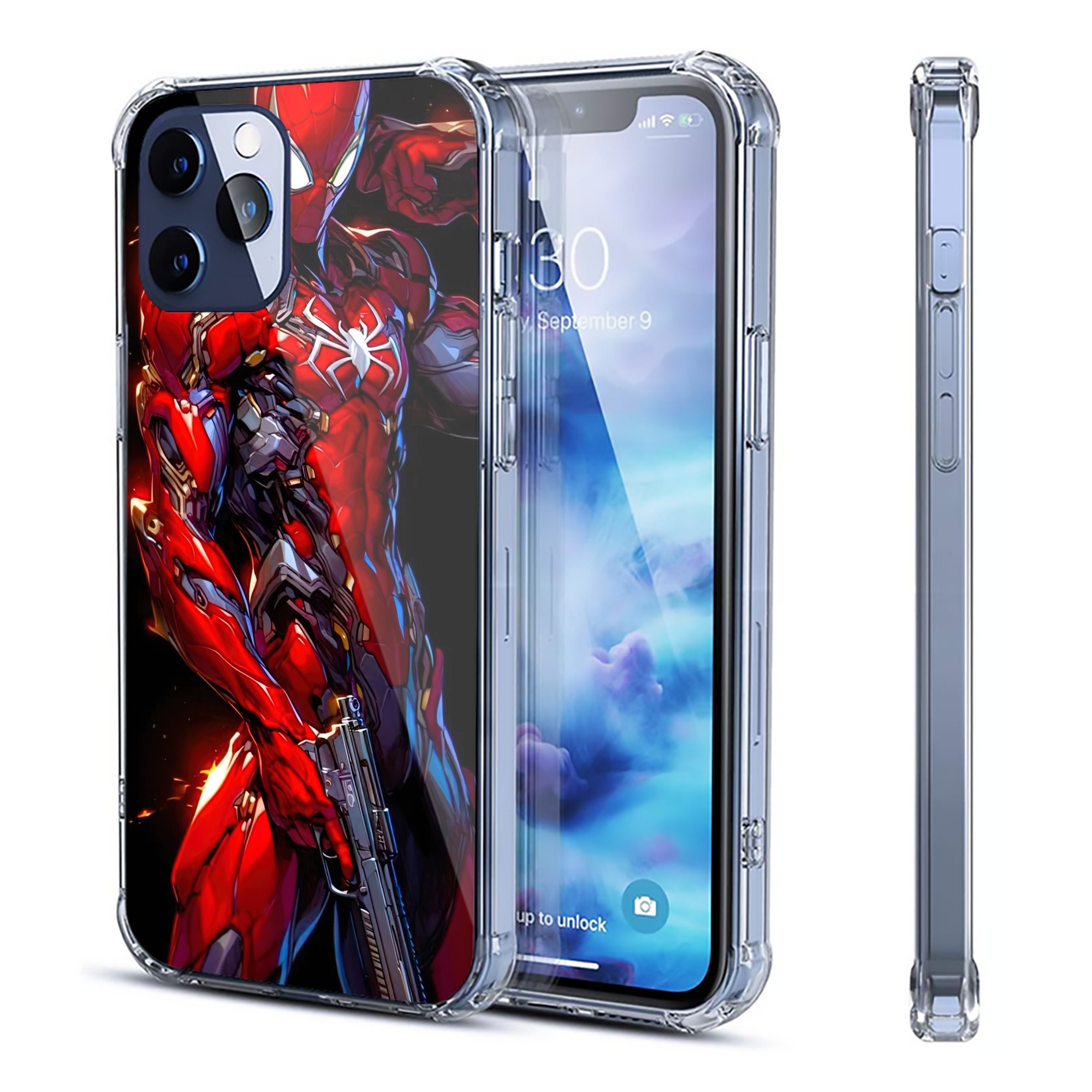 （画像用） Spider Man スパイダーマン 【iPhone 12シリーズ対応】透明スマホケース（クリアソフトケース）